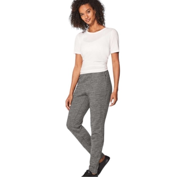 Lululemon Free To Roam Jogger Heathered Gray French Terry Size 8 - Picture 1 of 11